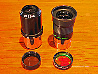 Two 25mm eyepieces and filters