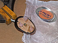 Adhesive on diagonal holder