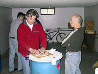 Jay figures his mirror while Dave chats with him (Click for a Photo Album of Session 5)